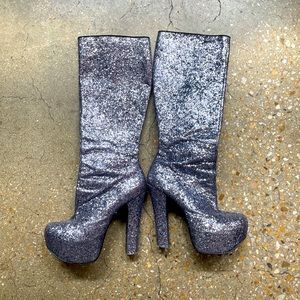 Glitter boots - knee high